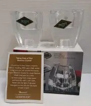 Godinger Shannon Crystal Reversible Candle Holder Pair Holds Tapers Or Tealights