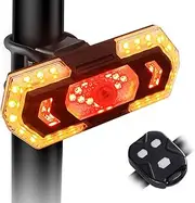 JINKEY Smart Bike Tail Light with Turn Signals, 2022 New LED Bike Rear Light Wireless Remote Control Bike Blinkers IPX4 Waterproof USB Rechargeable Flashlight For Bicycle Cycling Safety Warning Lights