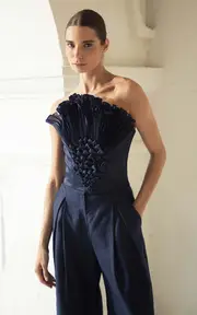 [Andres Otalora] Talauma Pleated Silk-Organza Top