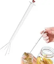 Stainless Steel and Plastic Picker Pickle Pincher, 1PC Pickle Picker Deluxe Pickle Pincher Pickle Grabber Tool Olive Pepper Grabber,Pickle Grabber Stainless Steel and Plastic Pickle Jar Fork Pincher