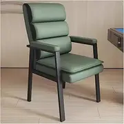 Mid-Century Armchair Modern Leather Accent Tub Chair with Wood Frame,Upholstered Occasional Lounge Chair Leisure Sofa Chair for Living Room/Bedroom(Green)