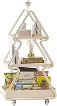 3-Tier Creative Bookshelf,Floor Standing Display Book Magazine,360° Swivel Wheel,for Living Room Bedroom Office,Bearing Weight 100KG(White)