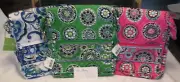 Vera Bradley MAILBAG MESSENGER Mediterranean White CUPCAKES PINK & GREEN BAG NWT
