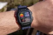 Vaporwave Royale – Modified Watch Based on Casio AE-1200 – Retro Grid Screen