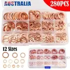 280Pcs Solid Copper Washers Sump Plug Assorted Washer Kit M5~M20 W/Plastic Box