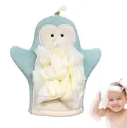 Body Scrub Gloves,Cute Cartoon Hand Scrub Gloves - Elastic Rich Foaming Towel, Skin-Friendly Shower Mitten for Soothe, Cleanse Your Skin