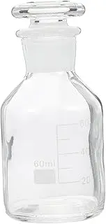 MAGICLULU 1Pc Wide Mouthed Glass Bottle Borosilicate Lab Sample Container with Frosted Stopper for Chemistry Research and Life Sciences Applications