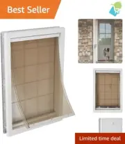 Weather-Resistant Telescoping Pet Door with Lock-out Slide for Pets up to 90 lbs