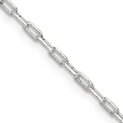 20 Inch Sterling Silver 2mm Elongated Open Link Chain