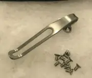 Satin Titanium Deep Pocket Clip & Screws For Benchmade Osborne 940-1 940-2 Knife