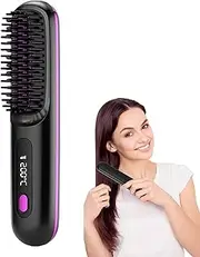 Bellabrush Thermal Brush, Cordless Straightening Brush Brush, Portable Hot Brush Straightener, Ionic Portable Bellabrush Pro for All Hair Types(Black)