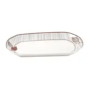 White Floral Pattern Ceramic Oval Serving Plate Serveware Dinnerware 27*4.5 cm