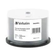 Verbatim 94755 CD-R DataLifePlus Printable Recordable Disc - White (50/PK) New