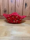 Handmade Quilted Winter Mini Snowman on Red Reversible Microwave Bowl Cozy