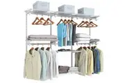 Giantex Custom Closet Rack DIY Wall Mounted Modular Clothes Organizer System,White