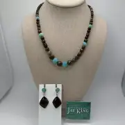 Mine Finds By Jay King Jasper & Amazonite 925 Necklace & Earrings Set