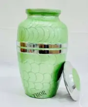Handcrafted Light Green Nautical Keepsakes Urns Aluminum Cremation Urn Box Adul