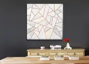 White Gold Geometric Stretched Canvas Print