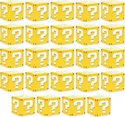 MOTRAIN 24PCS Super Mario Theme Party Favor Bags, Question Mark blind box with Sealing Stickers, Video Game Treat Box for Birthday, Festival and Kids Party Decorations