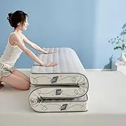 Japanese Floor Futon Mattress,Foldable Tatami Mat, 4 Inch Roll Up Shikibuton,Lounger Guest Bed for Camping Couch (Color : White, Size : 150X200cm)