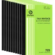 NEW 10x Olympic #725 Invoice + Statement Book Triplicate Carbonless BULK 140871