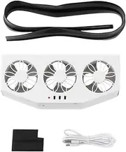 Folpus Car Exhaust Fan, Window Vent Ventilation Fan Easy to Install Low Noise Radiator Cooling Fan USB for Automotive SUV Trucks, White