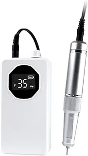 zaqwsx Nail Polish Machine, Manicure Polisher, Portable Rechargeable Home Polisher, 2-In-1 Manicure Tool White