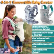 4-in-1 Newborn Infant Baby Carrier Ergonomic Adjustable Backpack with Headrest