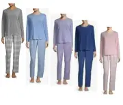 Adonna Women's Pajama Sleep Shirt & Lounge Pants Set Waffle Weave Cozy Knit 2XL