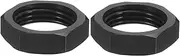 HARFINGTON 2pcs Bulkhead Nuts 8AN Female Thread Aluminum Anodized Hex Nut for Bulkhead Fitting Adapter Gas Air Fluid Water, Black