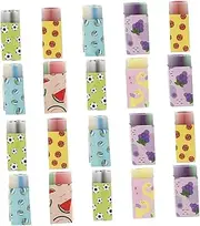 NUOBESTY Safe Reliable Erasers 20pcs Strawberry Watermelon Dinosaur Kids Mini Erasers for Use