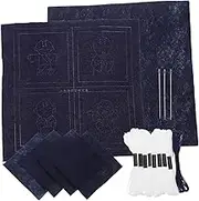 BELLIFFY Japanese Sashiko Embroidery Coasters Set DIY Kit for Beginners Monk Motifs
