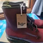 Dr Martens 1460 W Smooth Leather Lace Up Doc Boots Cherry Red US L 9 UK 7 EU 41
