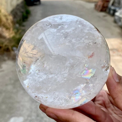 2.3LB Natural Clear Quartz Sphere Healing Rock Crystal Gemstone Ball