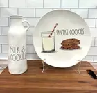 Rae Dunn SANTA'S COOKIES Milk And Cookies 11” Plate & Milk & Cookies Milk Jug