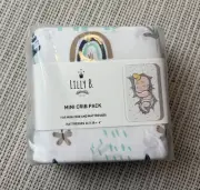 Lilly B 3 Pack Organic Cotton Fitted Crib Sheets & Waterproof Mattress Protector