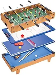 Foosball Table, 4-in-1 Combination Game Table with Foosball/Ice Hockey/Table Tennis/Billiards for Adults and Children