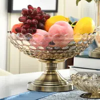 在飛比找樂天市場購物網優惠-高檔歐式果盤奢華水晶玻璃水果盤 客廳茶幾餐桌加厚水晶玻璃果盤