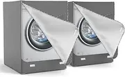 2Pack Washer Dryer Cover,Washine Machine Cover Waterproof Washing Machine Cover Dustproof Thickening for Front-Loading Machine，Washer and Dryer Covers W27 D33 H39 inch (Gray)