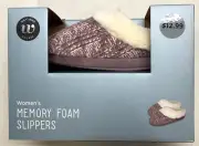 Wayland Square Women's Purple Memory Foam Slippers Size Large (10-11) New In Box