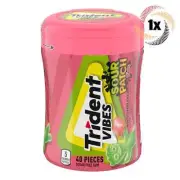 1x Bottle Trident Vibes Sour Patch Kids Watermelon Flavor Gum, 40 Pieces Each
