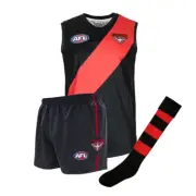 Essendon Bombers AFL Footy Junior Kids Youth Auskick Jumper Guernsey Shorts Sock