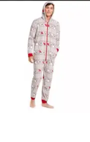 Family Pajamas Men's Polar Bear Hooded Pajamas Size XXL