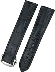[DJDLFA] 18mm 19mm 20mm 21mm 22mm Crocodile Cowhide Watch Band for Omega Seamaster 300 Speedmaster DE VILLE AT150 Bracelet