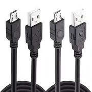 2 Pack 10FT Micro USB Charging Cable Data Sync Cord for PS4 Game Controller