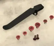 Black Titanium Deep Pocket Clip Red Screw Set For Spyderco Shaman C229GP TIP UP