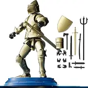 Knight Armor Action Figure,Multi-Jointed Movable Robot Mannequin T13 (Gold)