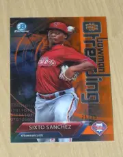 2018 Bowman (Chrome) ORANGE Refractor Bowman Trending Sixto Sanchez 21/25