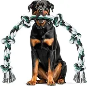 Ycozy XXL 6-Knot Dog Rope Toy for Large Dogs Aggressive Chewers 100cm Heavy Duty Dog Teething Chew Toy Puppy Almost Indestructible Cotton