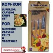 Stainless Steel Carving Knife Fruit & Vegetable 3 Type Knife Set In Box